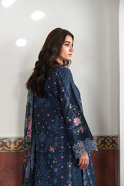 Neeshay Summer Lines Embroidered Lawn Unstitched 3Pc Suit - NOIRELLE