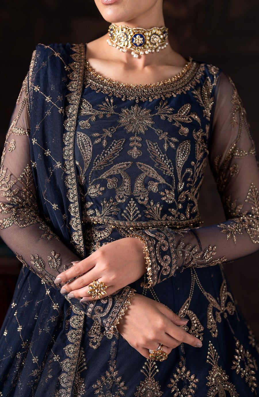 Rouge by Zarif Embroidered Net Unstitched 3Pc Suit ZRW-04 LAVINIA