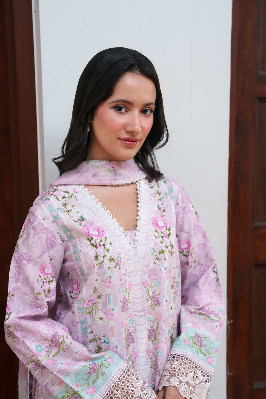 Neeshay Summer Lines Embroidered Lawn Unstitched 3Pc Suit - LILEA