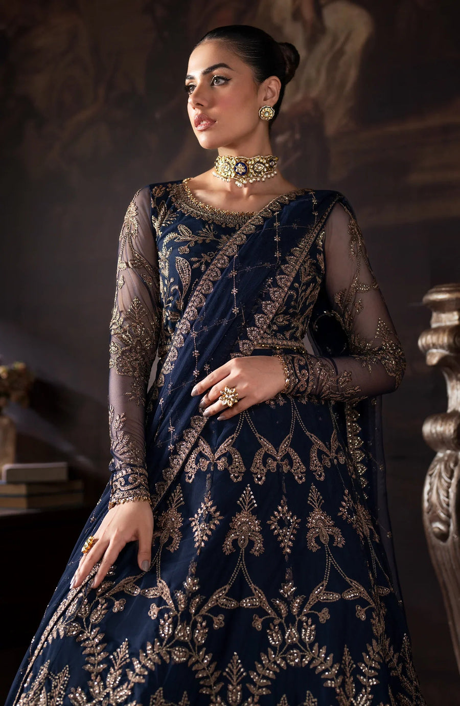 Rouge by Zarif Embroidered Net Unstitched 3Pc Suit ZRW-04 LAVINIA
