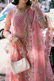 Saad Shaikh Fleurie Vol-02 Luxury Embroidered Net Unstitched 3Pc Suit - Sandy