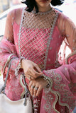 Saad Shaikh Fleurie Vol-02 Luxury Embroidered Net Unstitched 3Pc Suit - Sandy