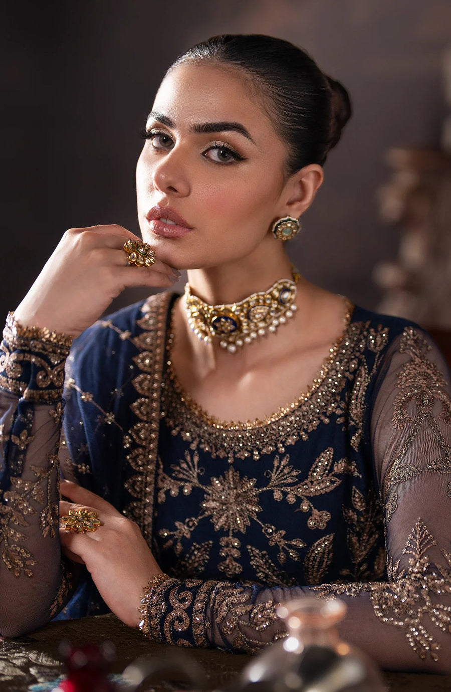 Rouge by Zarif Embroidered Net Unstitched 3Pc Suit ZRW-04 LAVINIA