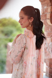 Neeshay Summer Lines Embroidered Lawn Unstitched 3Pc Suit - PEACHLINE