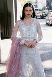 Saad Shaikh Fleurie Vol-02 Luxury Embroidered Net Unstitched 3Pc Suit - Pearl Wind