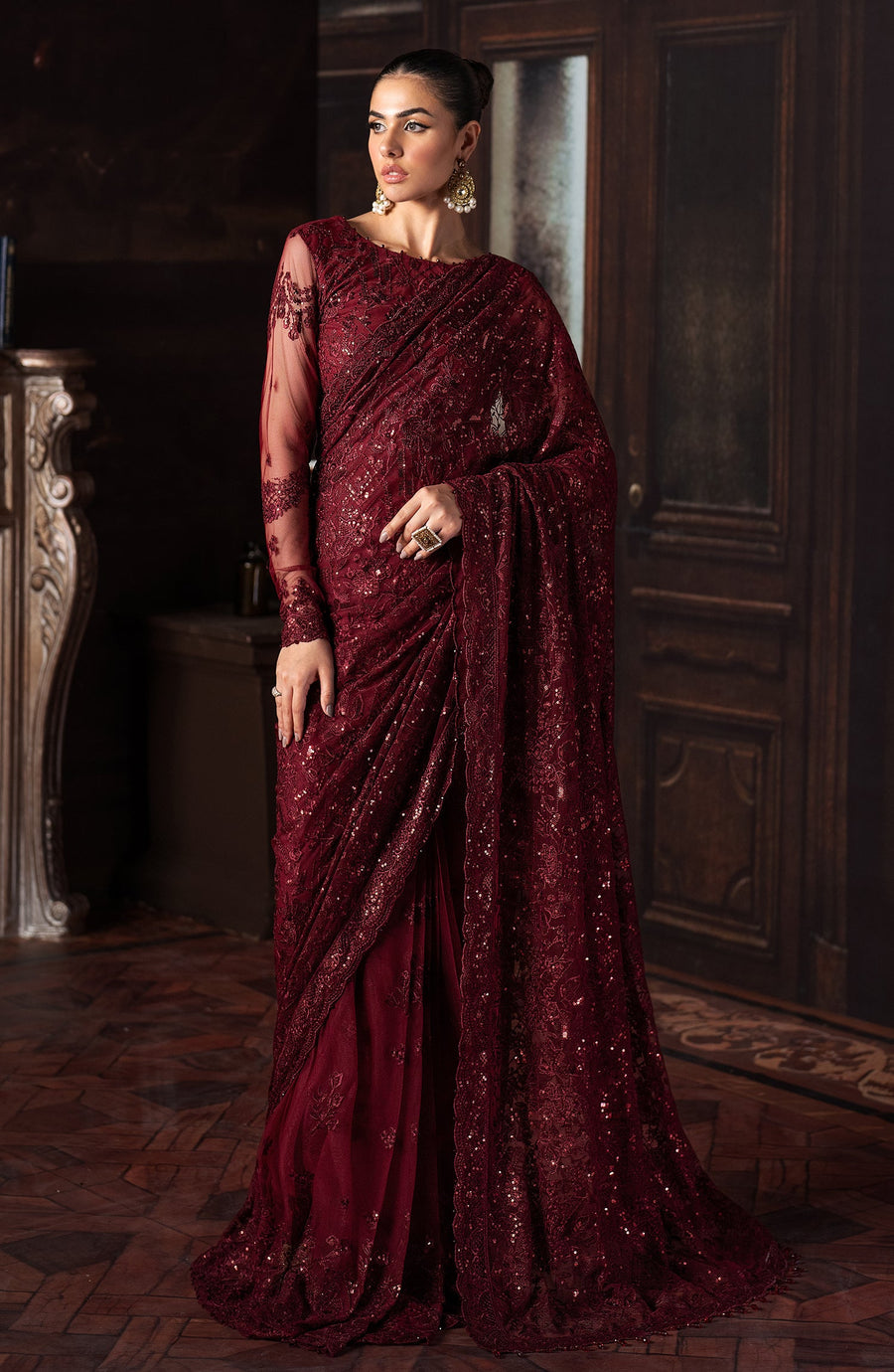 Rouge by Zarif Embroidered Net Unstitched 3Pc Suit ZRW-02 MABEL