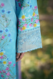 Neeshay Summer Lines Embroidered Lawn Unstitched 3Pc Suit - CELESTIA