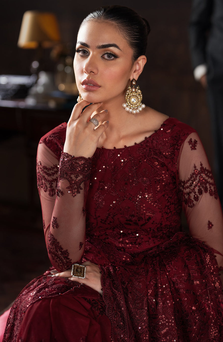 Rouge by Zarif Embroidered Net Unstitched 3Pc Suit ZRW-02 MABEL