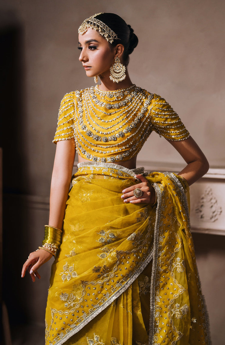Mallika Jaan by Zevk Unstitched Embroidered Tusel Silk Saree - MARJAAN