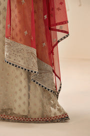 Zarif Riwayat Embroidered Luxury Net Unstitched 3Pc Suit - SANDALI