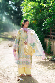 Neeshay Summer Lines Embroidered Lawn Unstitched 3Pc Suit - VIRELIA