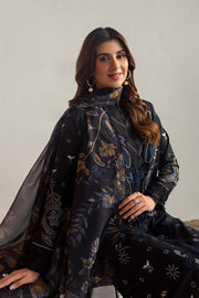 Neeshay Summer Edit Printed Lawn Ready to Wear 3Pc Suit - Onyx