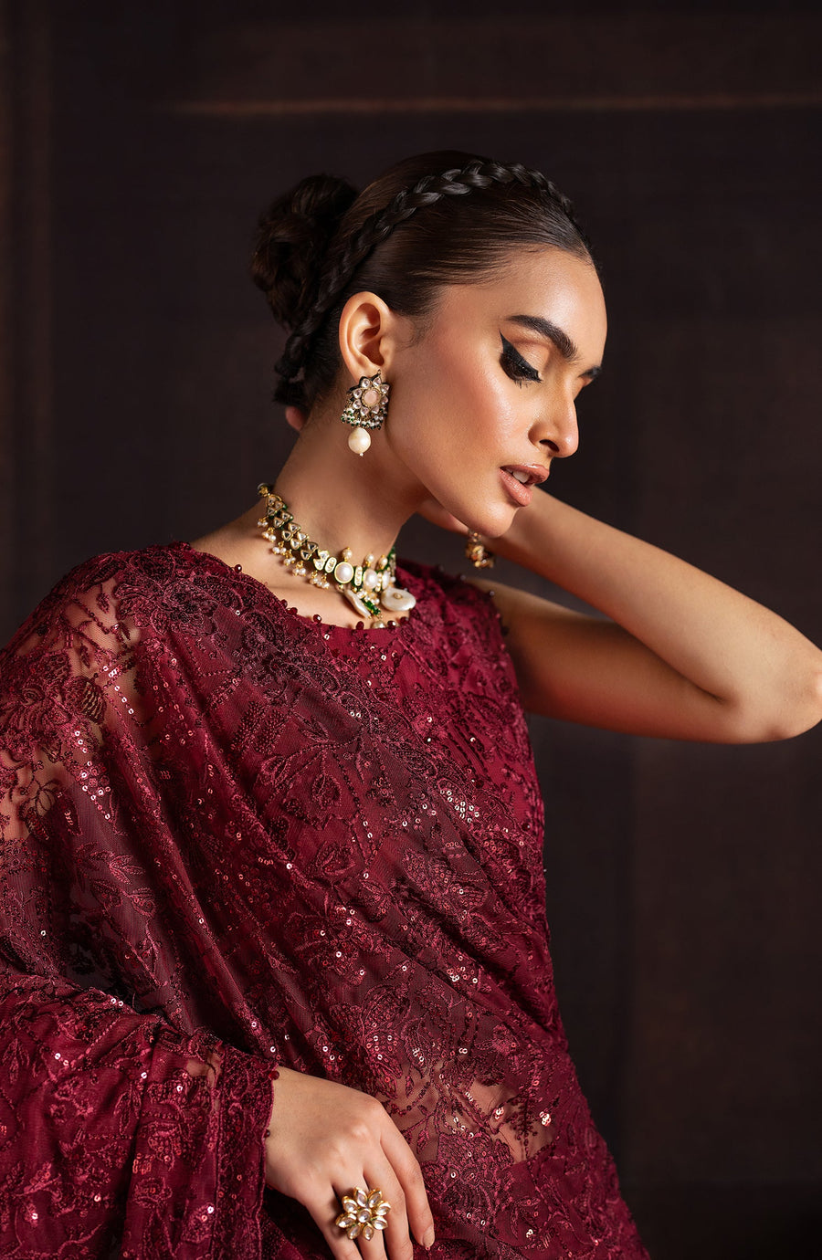 Rouge by Zarif Embroidered Net Unstitched 3Pc Suit ZRW-02 MABEL