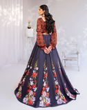 Hemstitch Afsana Embroidered Chiffon Lehanga Choli - Twilight