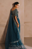 Mallika Jaan by Zevk Unstitched Embroidered Tusel Silk Saree - NEELO JAAN