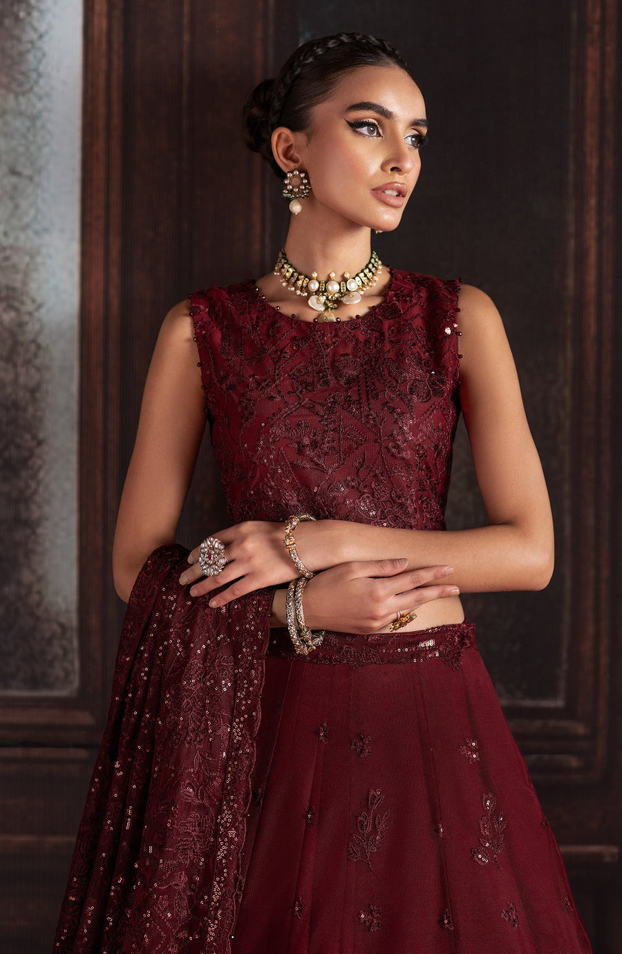 Rouge by Zarif Embroidered Net Unstitched 3Pc Suit ZRW-02 MABEL