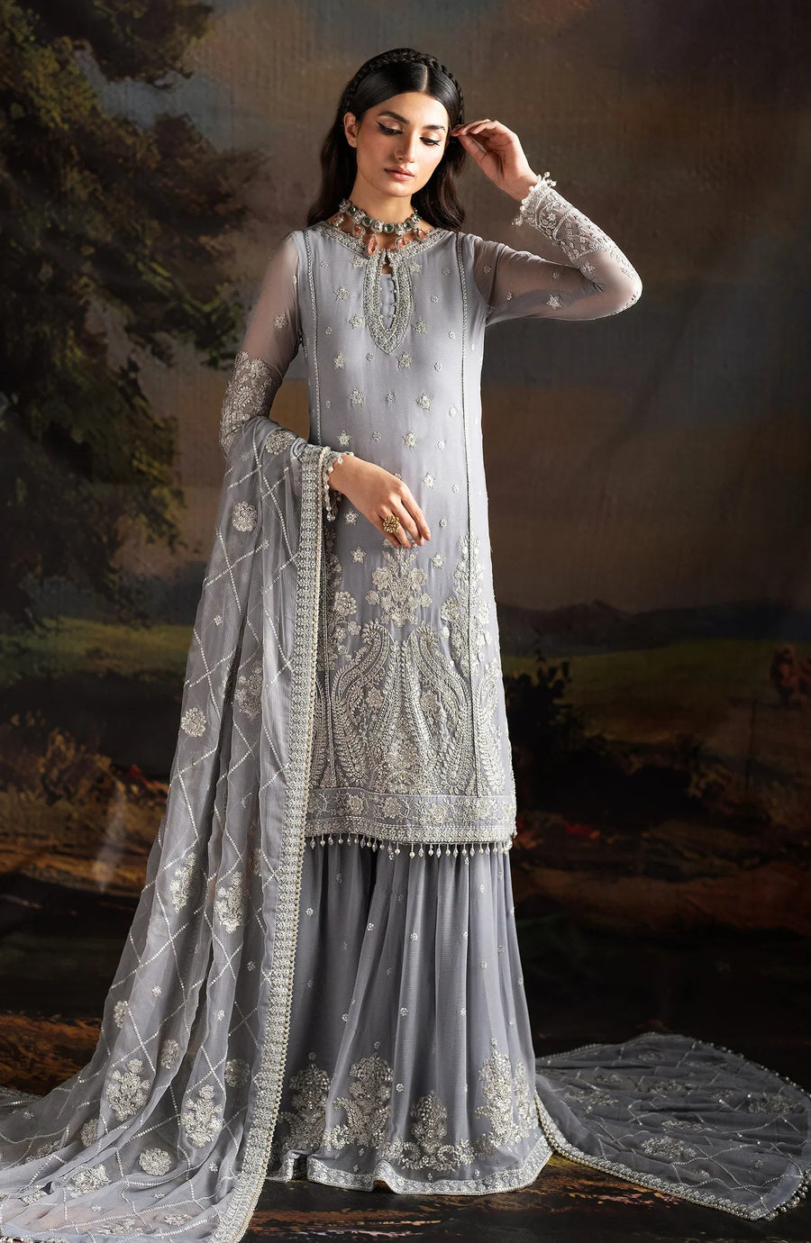 Rouge by Zarif Embroidered Chiffon Unstitched 3Pc Suit ZRW-03 ADELINE