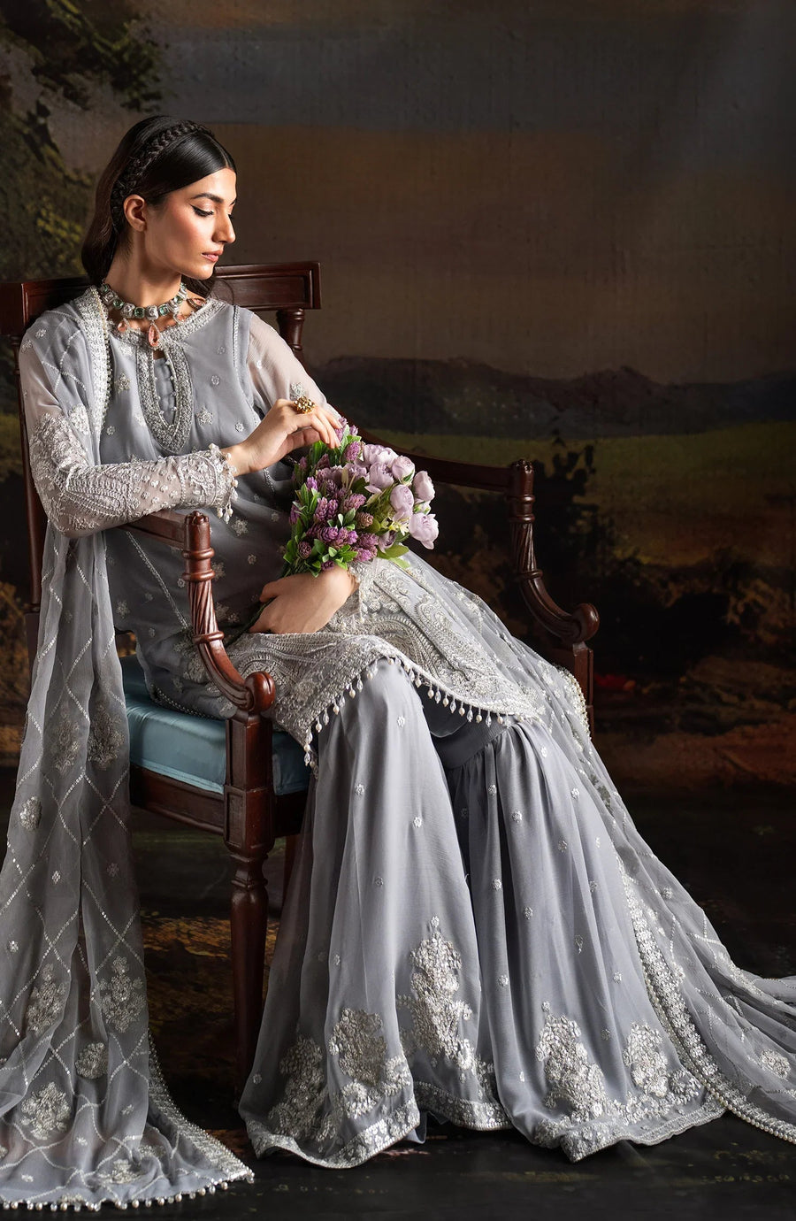 Rouge by Zarif Embroidered Chiffon Unstitched 3Pc Suit ZRW-03 ADELINE