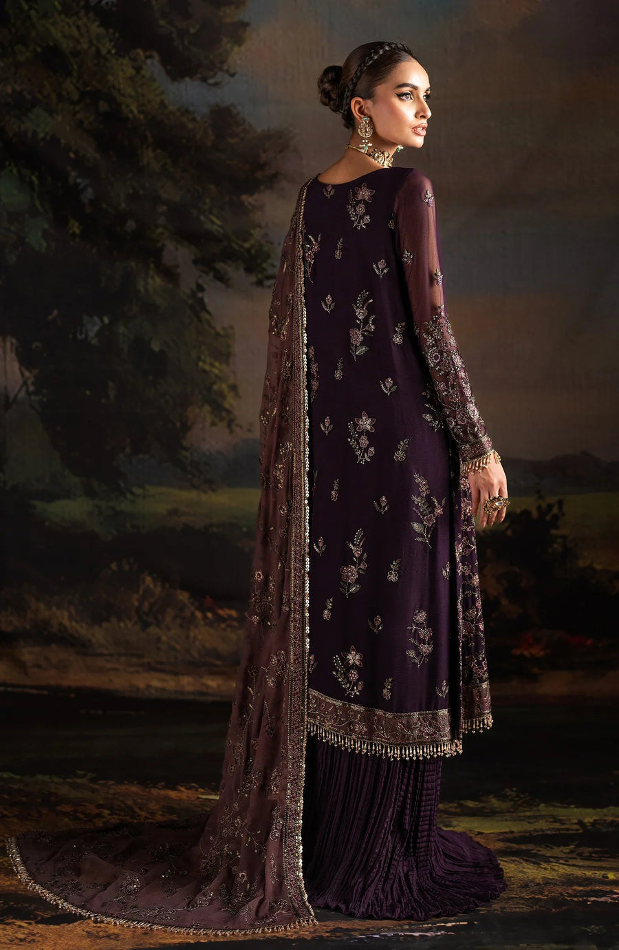 Rouge by Zarif Embroidered Chiffon Unstitched 3Pc Suit ZRW-08 HANNAH
