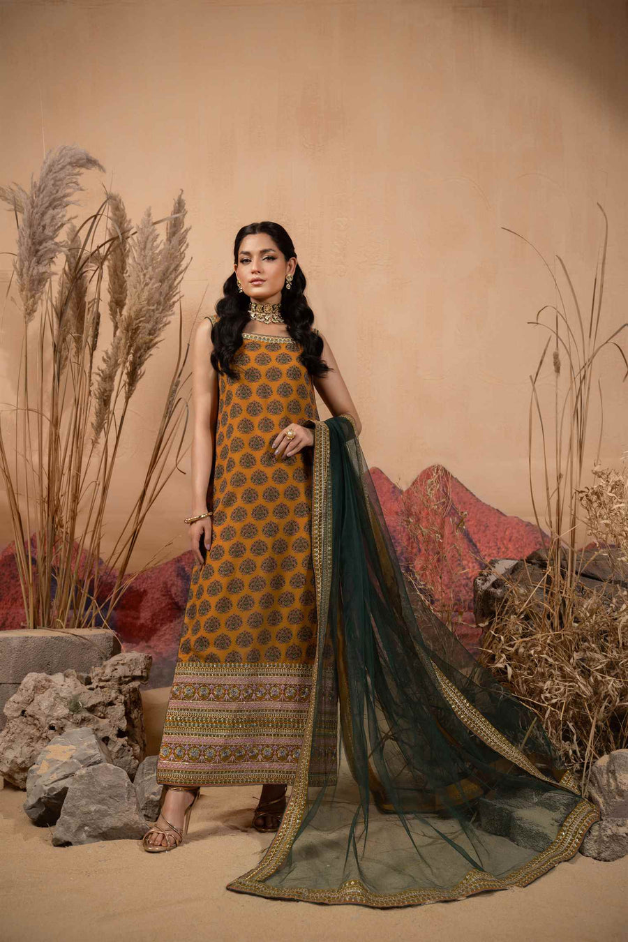 Hemstitch Afsana Vol-02 Embroidered Georgette Chiffon Stitched 3Pc Suit - SOFIANA