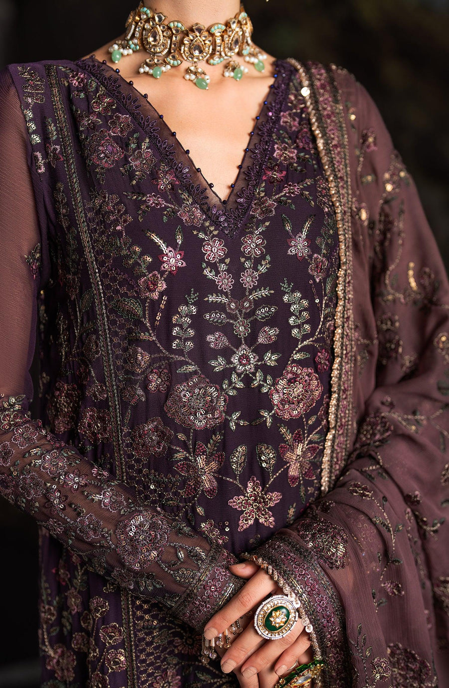 Rouge by Zarif Embroidered Chiffon Unstitched 3Pc Suit ZRW-08 HANNAH