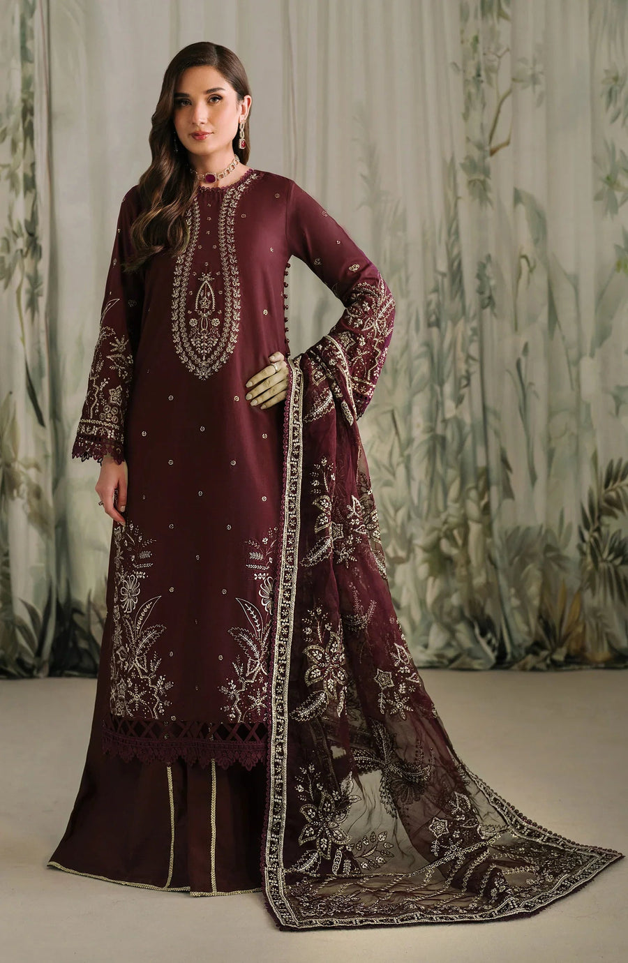 Zarif Embroidered Raw Silk Unstitched 3Pc Suit ZRF-RW-04 LIANA