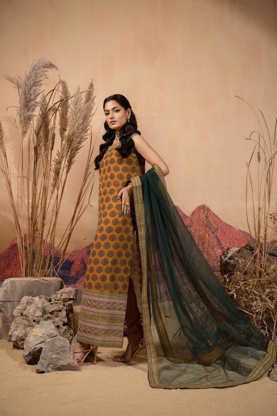 Hemstitch Afsana Vol-02 Embroidered Georgette Chiffon Stitched 3Pc Suit - SOFIANA