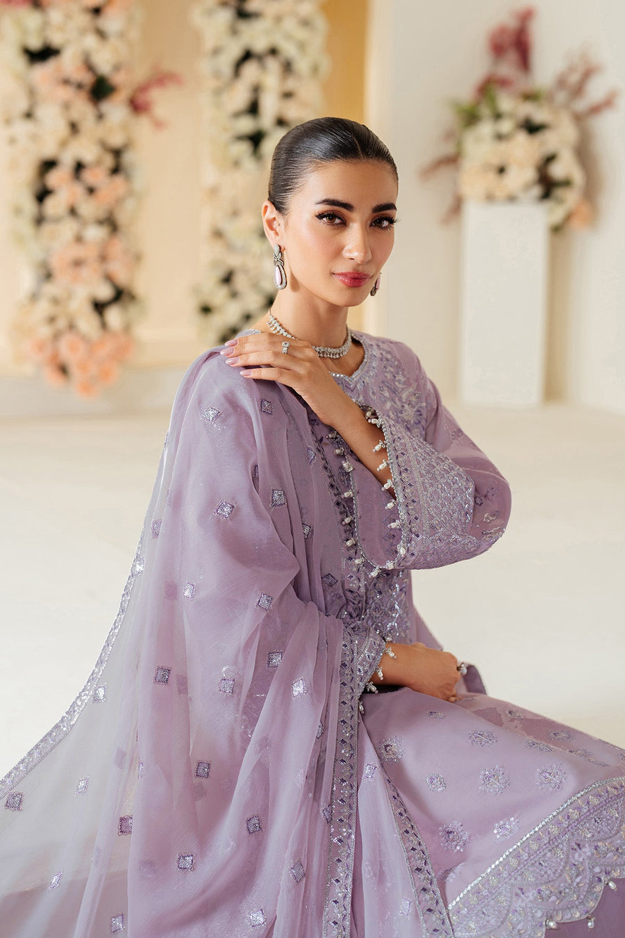 Alizeh Fashion Luxe Embroidered Raw Silk Unstitched 3Pc Suit AF-RS-02-Berry