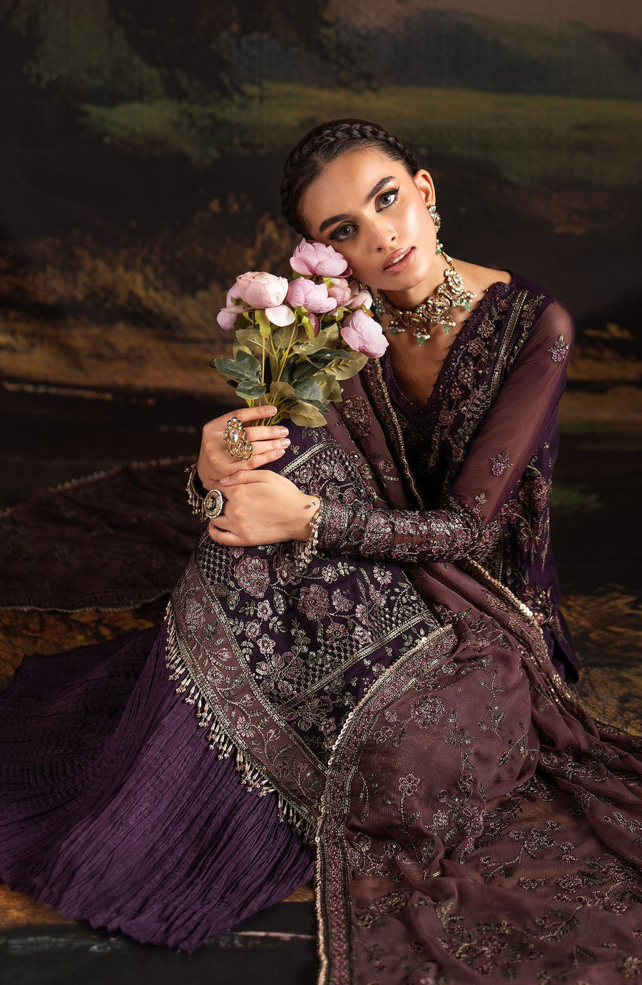 Rouge by Zarif Embroidered Chiffon Unstitched 3Pc Suit ZRW-08 HANNAH