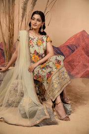 Hemstitch Afsana Vol-02 Embroidered Georgette Chiffon Stitched 3Pc Suit - FIORA