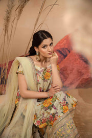 Hemstitch Afsana Vol-02 Embroidered Georgette Chiffon Stitched 3Pc Suit - FIORA