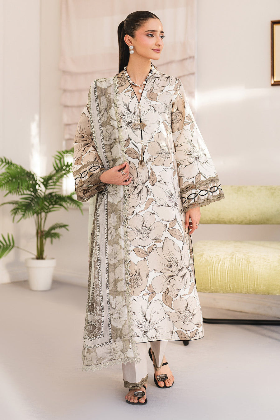 Alizeh Fashion Essentials Printed Lawn Unstitched 3Pc Suit AF-PL-6055