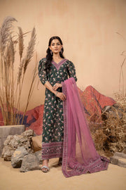 Hemstitch Afsana Vol-02 Embroidered Georgette Chiffon Stitched 3Pc Suit - SAIBA