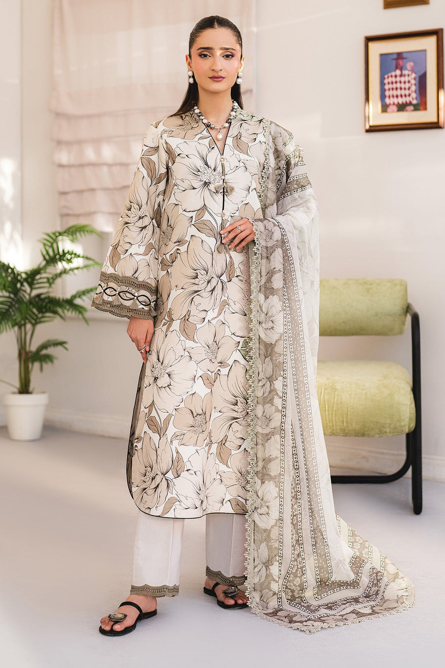 Alizeh Fashion Essentials Printed Lawn Unstitched 3Pc Suit AF-PL-6055