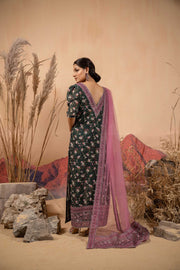Hemstitch Afsana Vol-02 Embroidered Georgette Chiffon Stitched 3Pc Suit - SAIBA