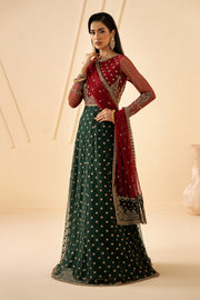 Zarif Riwayat Embroidered Luxury Net Unstitched 3Pc Suit - ELIKA