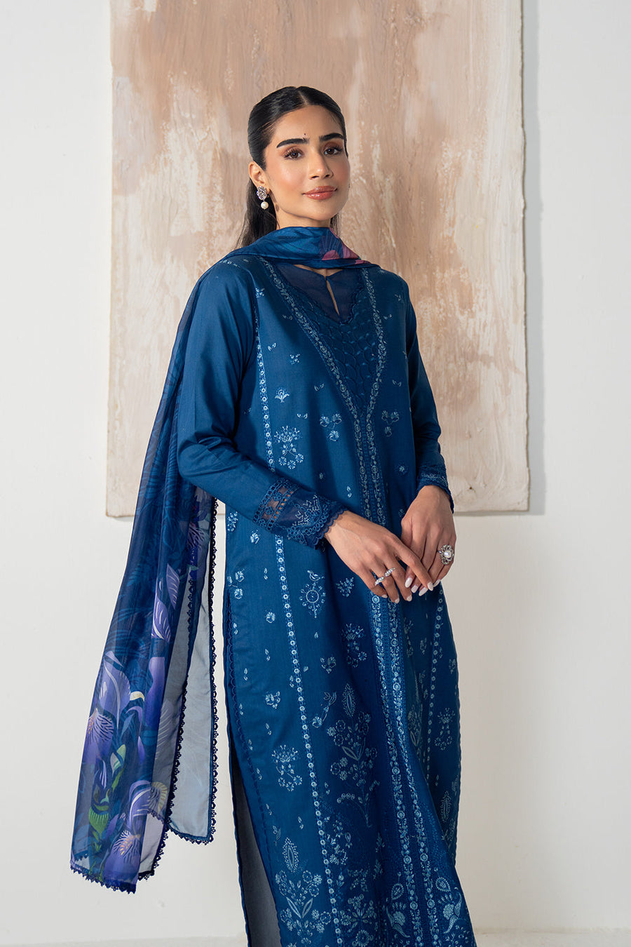 Neeshay Summer Edit Printed Lawn Ready to Wear 3Pc Suit - Aquelle