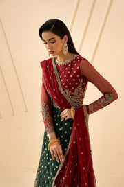 Zarif Riwayat Embroidered Luxury Net Unstitched 3Pc Suit - ELIKA