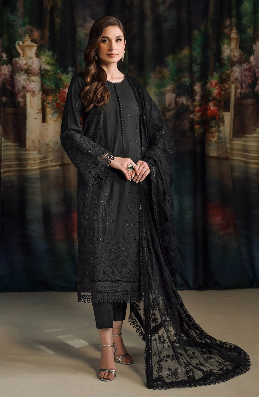 Zarif Embroidered Raw Silk Unstitched 3Pc Suit ZRF-RW-02 ZIVAH