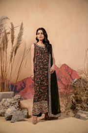 Hemstitch Afsana Vol-02 Embroidered Georgette Chiffon Stitched 3Pc Suit - ZAURA
