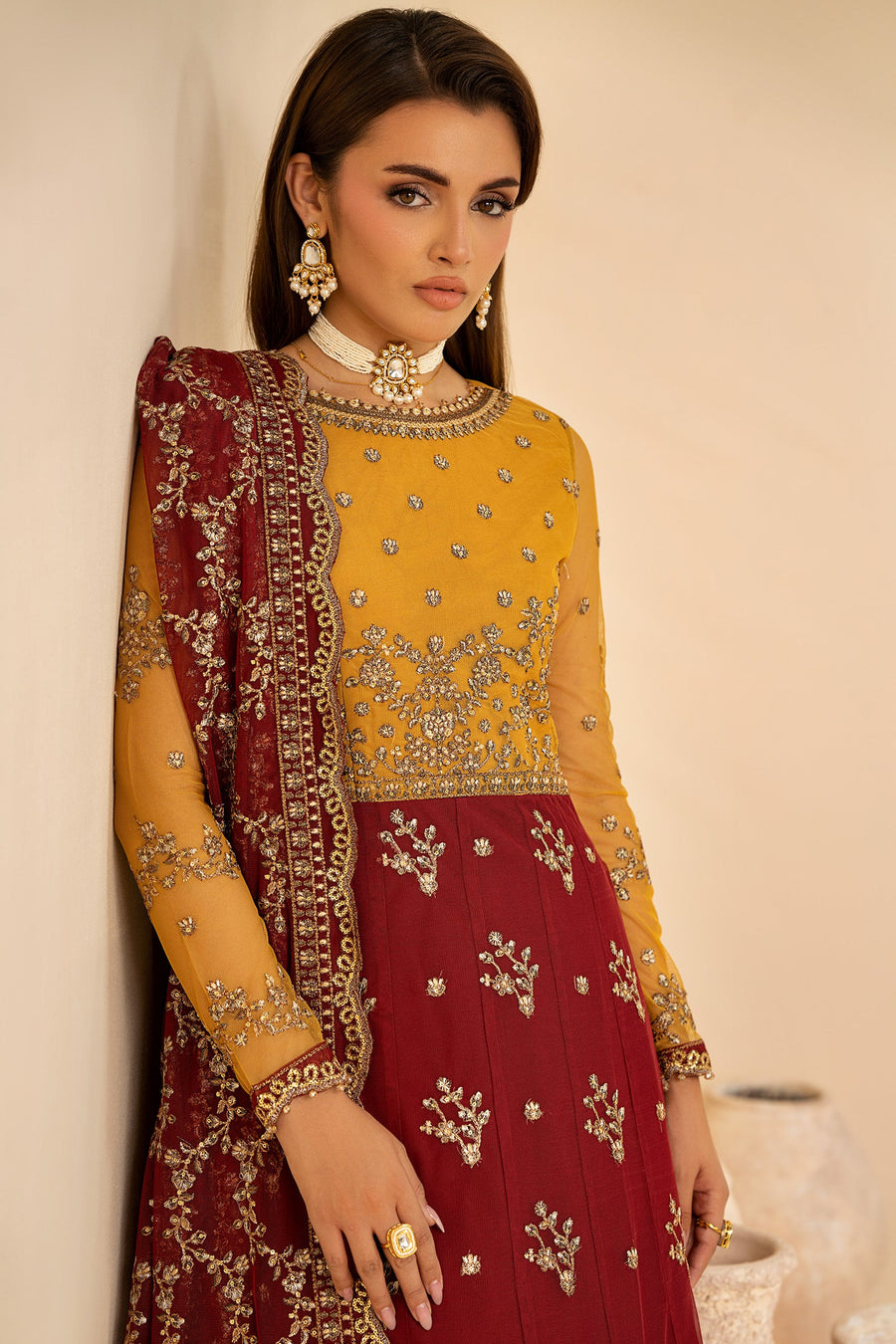 Zarif Riwayat Embroidered Luxury Net Unstitched 3Pc Suit - ASTRA