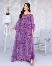 Hemstitch Afsana Embroidered Georgette Chiffon Suit - Crimson (B)