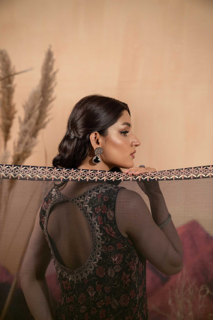 Hemstitch Afsana Vol-02 Embroidered Georgette Chiffon Stitched 3Pc Suit - ZAURA