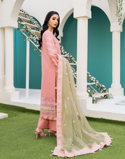 HemStitch Arzu Embroidered Luxury Lawn Unstitched 3Pc Suit HA-02 Lotus