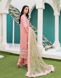 HemStitch Arzu Embroidered Luxury Lawn Unstitched 3Pc Suit HA-02 Lotus