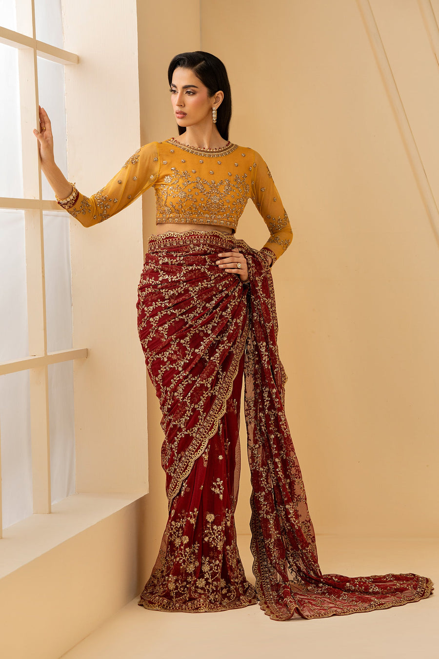 Zarif Riwayat Embroidered Luxury Net Unstitched 3Pc Suit - ASTRA