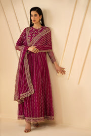 Zarif Riwayat Embroidered Luxury Net Unstitched 3Pc Suit - SADAA