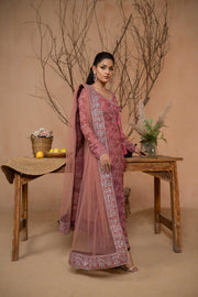 Hemstitch Afsana Vol-02 Embroidered Georgette Chiffon Stitched 3Pc Suit - EYANA