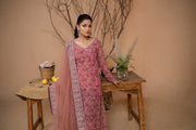 Hemstitch Afsana Vol-02 Embroidered Georgette Chiffon Stitched 3Pc Suit - EYANA