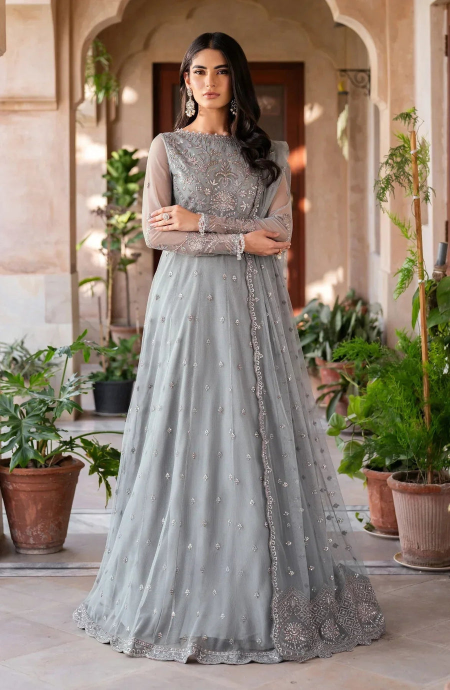 Zarif Sahiba Sequins Embroidered Net Unstitched 3Pc Suit UNST-SBA-04 YASMIN